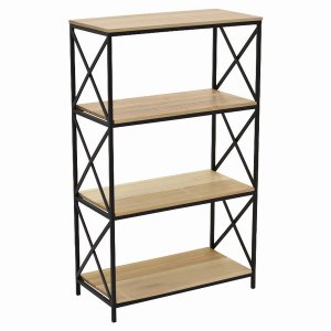 Plutus PBTH92875 Metalwood Plant Stand In Brown Metal