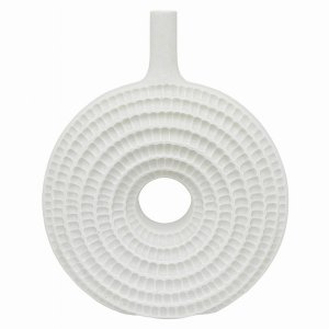 Plutus PBTH94157 Textured Vase In White Resin