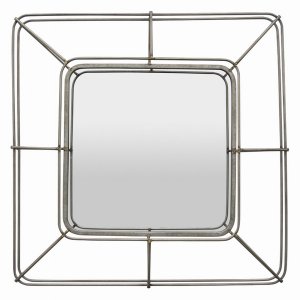 Plutus PBTH94658 Metal Wall Mirror In Gray Metal