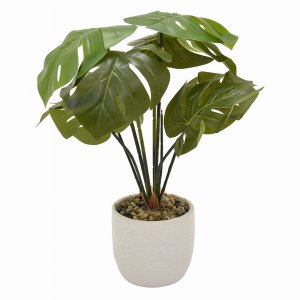 Plutus PBTH92485 Faux Greenery In Flower Pot In Green Porcelain