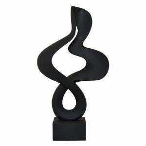 Plutus PBTH92716 Abstract Sculpture In Black Resin