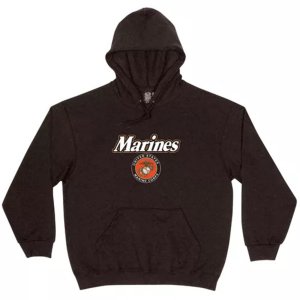 Fox 64-852 M Pulloverhooded Black Sweatshirt- Marine Logo  Medium