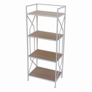 Plutus PBTH93913 Wood Metal Plant Stand In White Metal