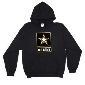 Fox 64-842 M Pulloverhooded Black Sweatshirt- Army Star -medium