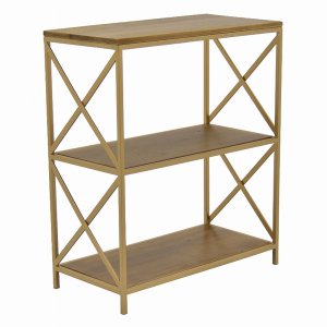 Plutus PBTH92279 Metalwood Plant Stand In Brown Metal