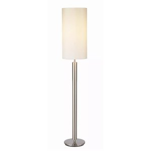 Homeroots.co 372693 Floor Lamp Brushed Steel Metal Stout Pole With Tal