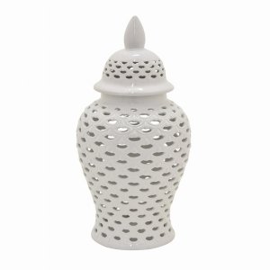 Plutus PBTH94438 Ceramic Jar In White Porcelain