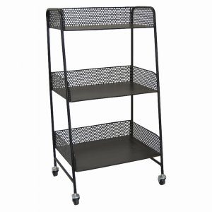 Plutus PBTH93483 Metal Storage Rack In Black Metal