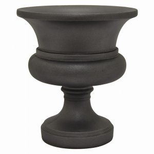 Plutus PBTH93957 Urn Planter 19 Height In Black Resin