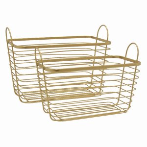 Plutus PBTH92236 Metal Basket -set Of 2 In Gold Metal