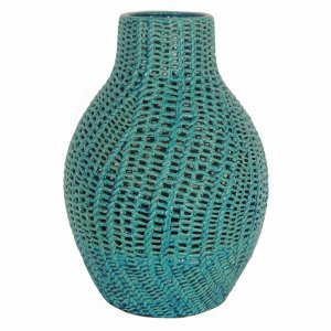 Plutus PBTH92024 Ceramic Vase In Blue Porcelain 14.00 X 14.00 X 19.75