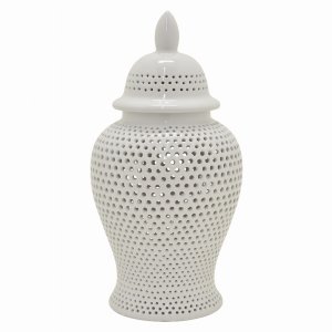 Plutus PBTH94441 Ceramic Jar In White Porcelain