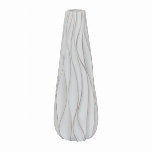 Plutus PBTH93625 Textured Vase In White Porcelain