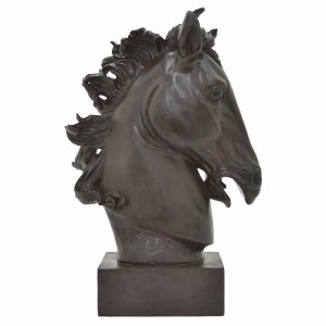 Plutus PBTH94003 Resin Horsehead On Base In Brown Resin