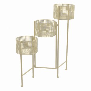 Plutus PBTH94276 Metal Folding Planter Stand In White Metal