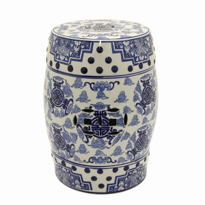 Plutus PBTH92436 Blue And White Porcelain Garden Stool