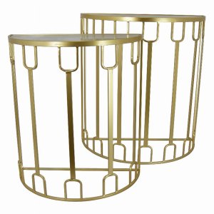 Plutus PBTH93279 Metal Plant Stand In Gold Metal