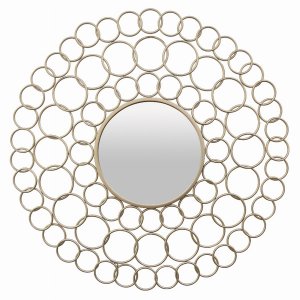 Plutus PBTH93349 Wall Mirror -  Champagne In Champagne Metal