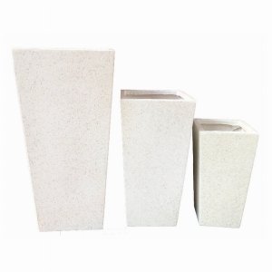 Plutus PBTH93960 Planter - Terrazzo Finish In White Resin Set Of 3