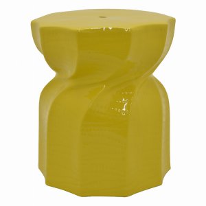 Plutus PBTH94379 Ceramic Plant Stand In Yellow Porcelain