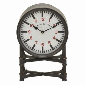 Plutus PBTH92404 Elegant Black Metal Table Top Clock By