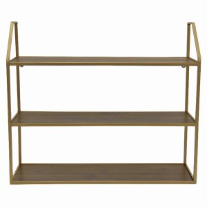 Plutus PBTH92074 Wall Storage Rack In Gold Metal