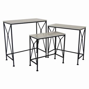 Plutus PBTH94830 Planter Stand In Black Metal Set Of 3