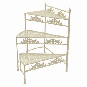 Plutus PBTH93668 Metal Folding Plant Stand In White Metal