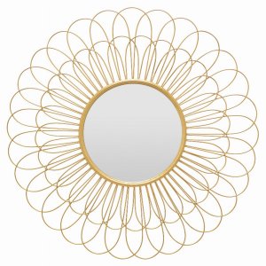 Plutus PBTH92790 Wall Mirror Petal Design In Gold Metal