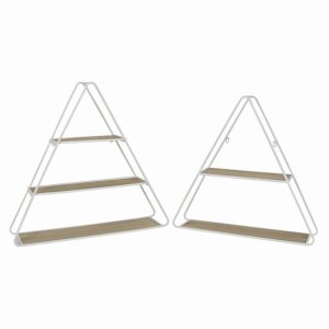 Plutus PBTH94823 Wall Shelf In White Metal Set Of 2