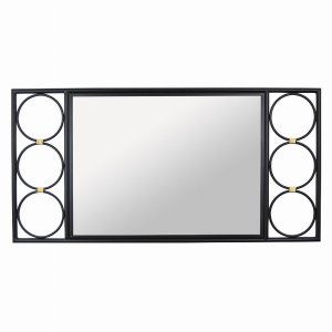 Plutus PBTH93229 Metal Mirror Decoration In Black Metal