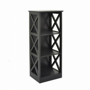 Plutus PBTH92947 Storage Rack-black In Black Wood