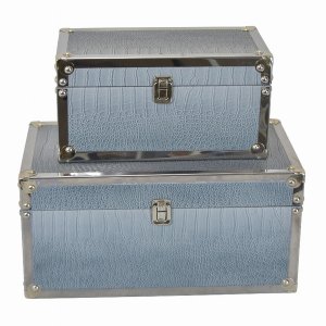 Plutus PBTH94731 Wood Box  In Gray Wood Set Of 2