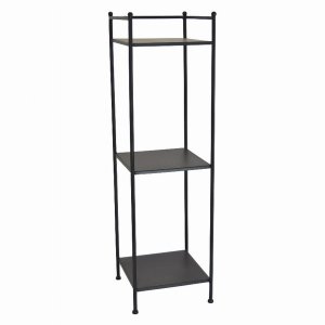 Plutus PBTH92407 Metal Plant Stand In Black Metal