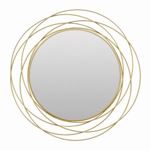 Plutus PBTH93071 Metal Wall Mirror In Gold Metal