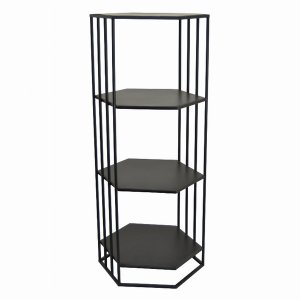 Plutus PBTH92564 Metal Plant Stand In Black Metal