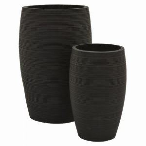 Plutus PBTH94774 Standing Planter Planter Set Of 2 In Black Resin