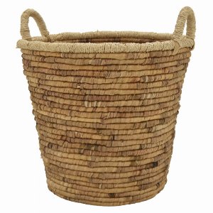 Plutus PBTH93295 Water Hyacinth Basket In Brown Natural Fiber