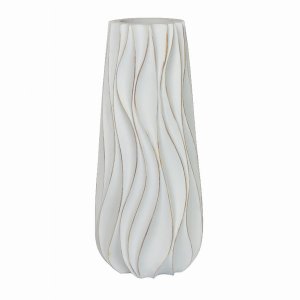 Plutus PBTH93620 Textured Vase In White Resin