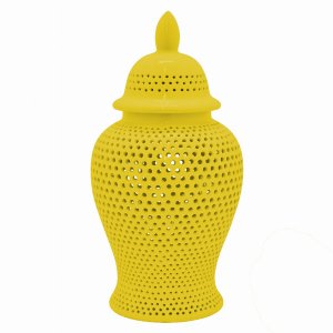 Plutus PBTH94459 Ceramic Jar - Yellow In Yellow Porcelain