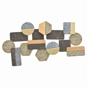 Plutus PBTH94802 Geometric Wall Decor In Multi-colored Metal