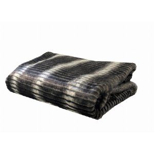 Plutus PBEZ1664-6090-TC Plutus Gray And Taupe Faux Fur Luxury Throw