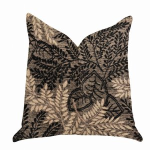 Plutus PBRA1369-2030-DP Plutus Bonzai Ebony Floral Throw Pillow In Bla