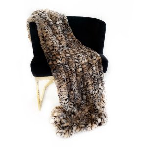 Plutus PBEZ1800-8090-TC Plutus Natural Leopard Sharpei Faux Fur Luxury