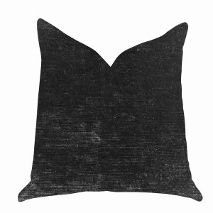 Plutus PBRA1368-2626-DP Plutus Onyx Caviar Velvet Throw Pillow In Blac