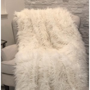 Plutus PBSF1421-8090-TC Plutus Mongolian Faux Fur Luxury Throw