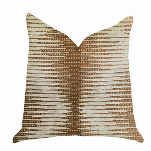 Plutus PBRA1317-2026-DP Elegant Pokaline Chevron Throw Pillow - Brown 