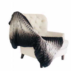 Plutus PBSF1449-102x116 Plutus Chocolate Brown Ivory Faux Fur Luxury T