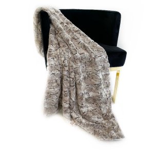 Plutus PBSF1521-6096-TC Plutus Light Brown Wild Rabbit Faux Fur Luxury