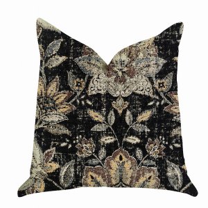 Plutus PBRA1335-2020-DP Plutus Noir Lotus Blossom Luxury Throw Pillow